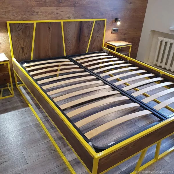 Оригинальная кровать лофт из натурального дерева и металла - создайте стильную атмосферу в своей спальне