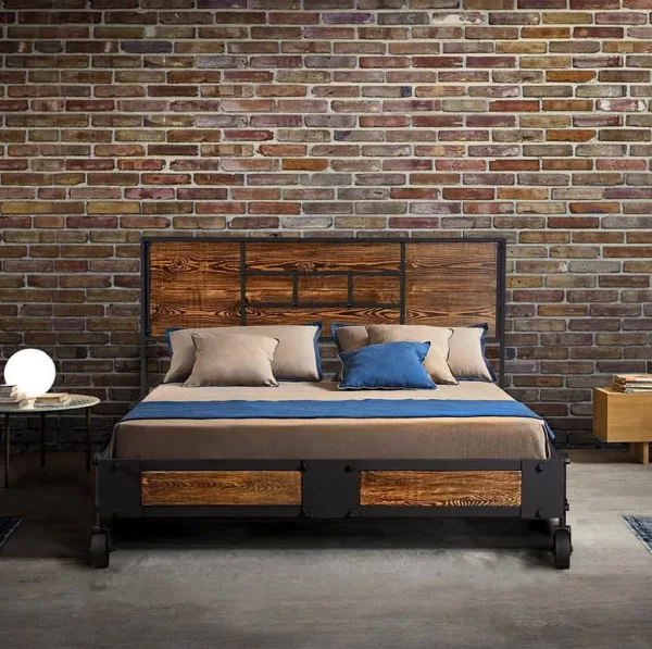 Кровать лофт из натурального дерева и металла - создайте уютную атмосферу в своей спальне