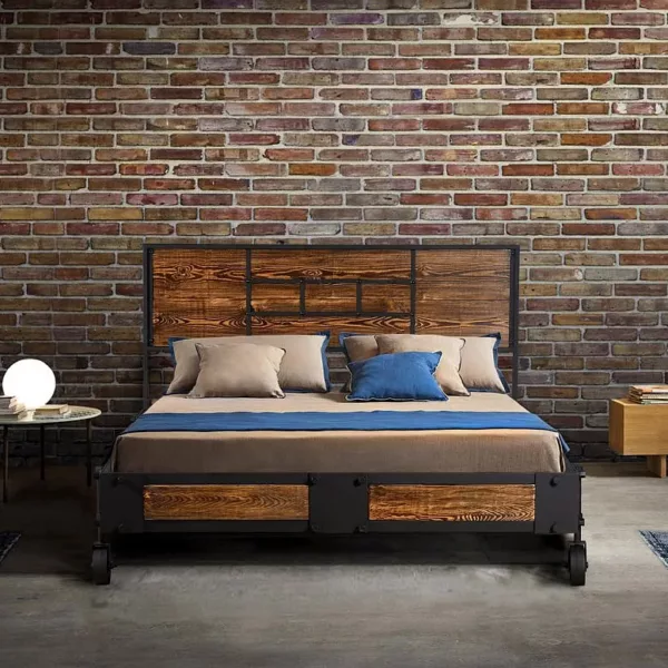 Кровать лофт из натурального дерева и металла - создайте уютную атмосферу в своей спальне