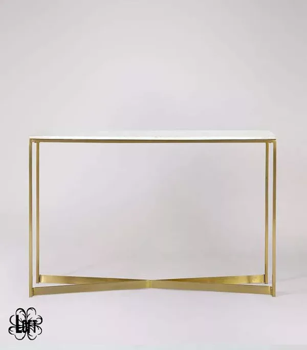Консоль Золотая,консольный столик ar deco (золото/белый),
